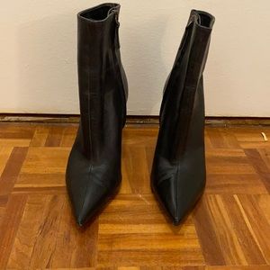 Real leather point toe heels / boots